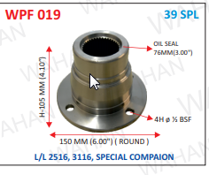 P.FLANG 39TH L/L.2516 THICK OIL SEAL