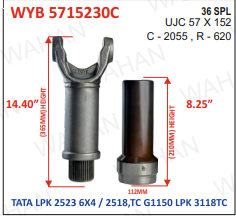 COATED-R-620-36-TH-SET-DIA-4.50''-LY-14.40'' & BARREL-8.00' COATED