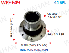 [WPF 649] FLANGE 44-TH x 110.MM HEIGHT   7''- BASE x 76.40 MM OIL SEAL   8 - HOLES x 3/8 - HOLE DIA