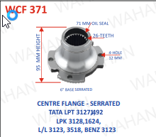 [WCF 371] C.J FLANGE 26TH x 95MM H x 6"BASE x 4H x N/M 6'' SERR x OIL SEAL 71.60