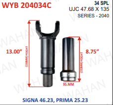 [WYB 204034C] COATED-C-2040-34-TH-SET-DIA-4.00-LY-13.00'' & BH-8.75'' x 95.MM