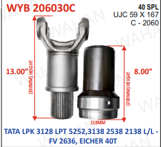 [WYB 206030C] COATED-C-2060-40-TH-SET-DIA-118.mm - YOKE-13.00'' & BARREL-8.00''