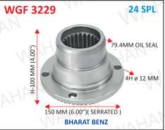 [WGF 3229] GEAR FLANGE  100.MM HEIGHT-79.4.MM OIL SEAL  4-HOLEx12.MM-6' BASE-SERRATED