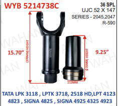 [WYB 5214738C] LF 15.7''+ BH  9.25''(112) 36TH - 52 x 147-SET- COATED