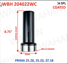 [WBH 204022WC] COATED-WELCH-BARREL-34-TH-''-HT-8.75''