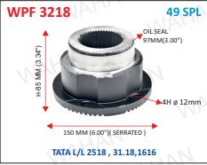 [WPF 3218] 49TH - BASE 6.00" SERR - 85MMH - 4HX12MM - OIL SEAL - 97MM